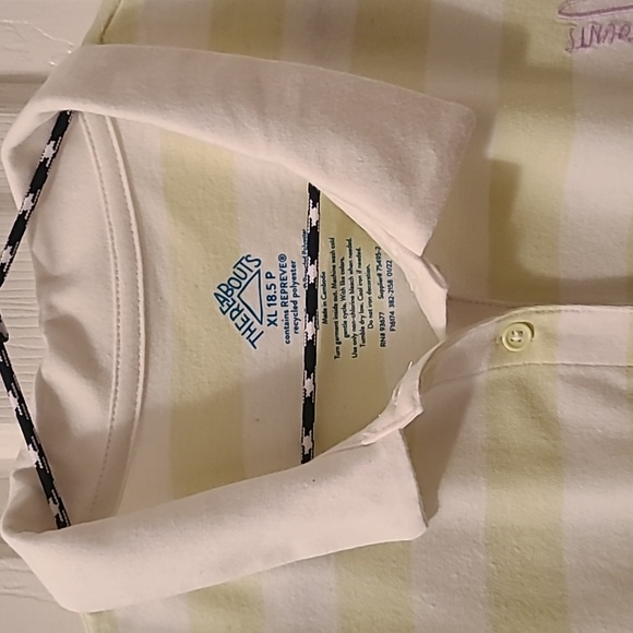 THEREABOUTS GIRLS GREEN & WHITE STRIPED "KINDNESS COUNTS" SHORT SLEEVE CROP XL - Picture 2 of 9